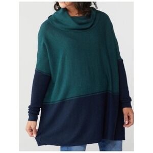 Smartwool Edgewood Poncho Sweater in Twilight Blue Marl Size M NEW